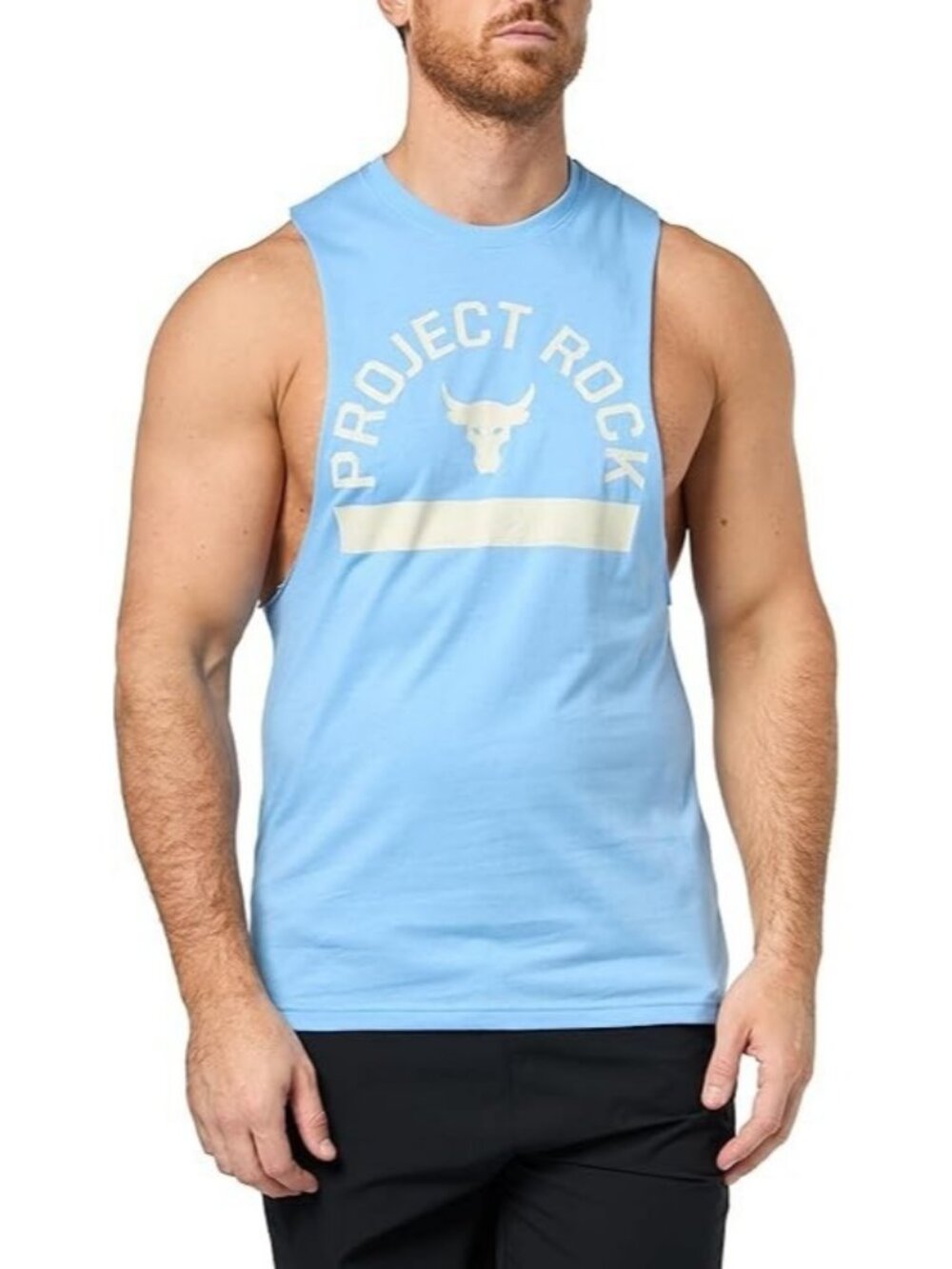 Under Armour UA Project Rock Brahma Bull Tank Top Shirt Baby Blue